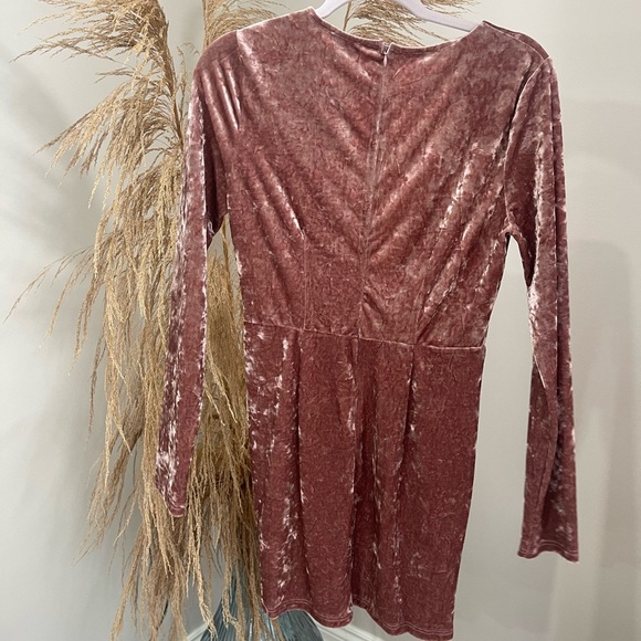Tobi - VELVET SNOW BODYCON DRESS IN BLUSH, M - Picture 4 of 11